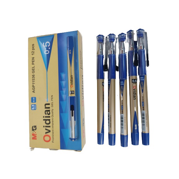 Combo 5 Bút gel Ovidian M&G 0.5 AGP11536 Mực Xanh