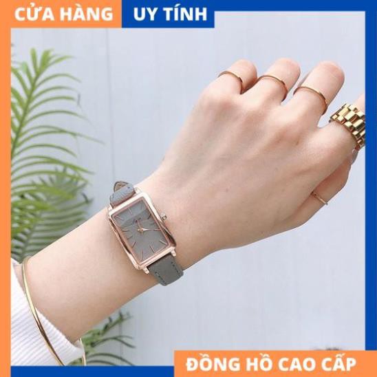 Đồng hồ nữ Jigin hàng chính hãng mặt chữ nhật dây da mềm mỏng ôm tay [HÀNG XỊN]