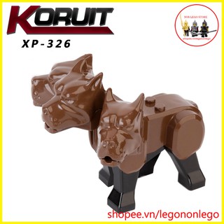 Minifigures chó nâu 3 đầu Cerberus cai quản địa ngục - lắp ráp bigfig XP326