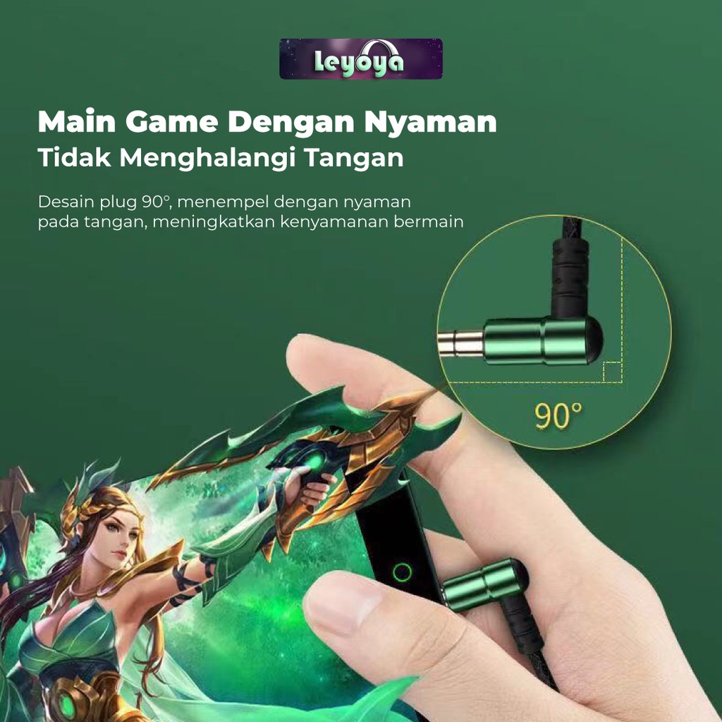 Tai Nghe Chơi Game Thể Thao Leyoya 6D Âm Thanh Nổi Hifi Có Mic Chống Ồn Cho Android