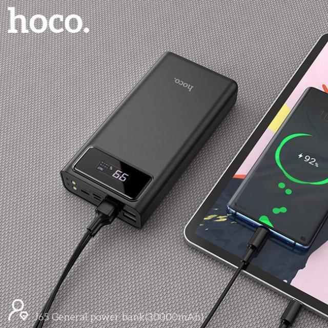 Sạc dự phòng 30000 mah 40000mah 50000mah Hoco J65A 4 cổng sạc cùng 4 thiết bị Tích hợp Led hiển thị Đèn Pin