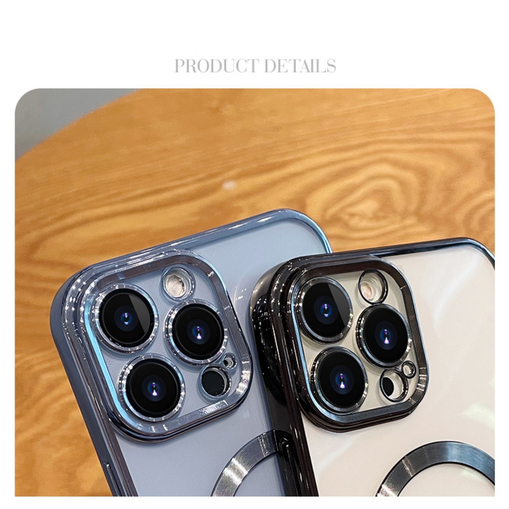 Ốp Điện Thoại Trong Suốt Mạ Điện Từ Tính Sang Trọng Cho iPhone 13 12 14 Pro Max 13 Pro 12 Pro Max 13 Pro Max 14 Plus