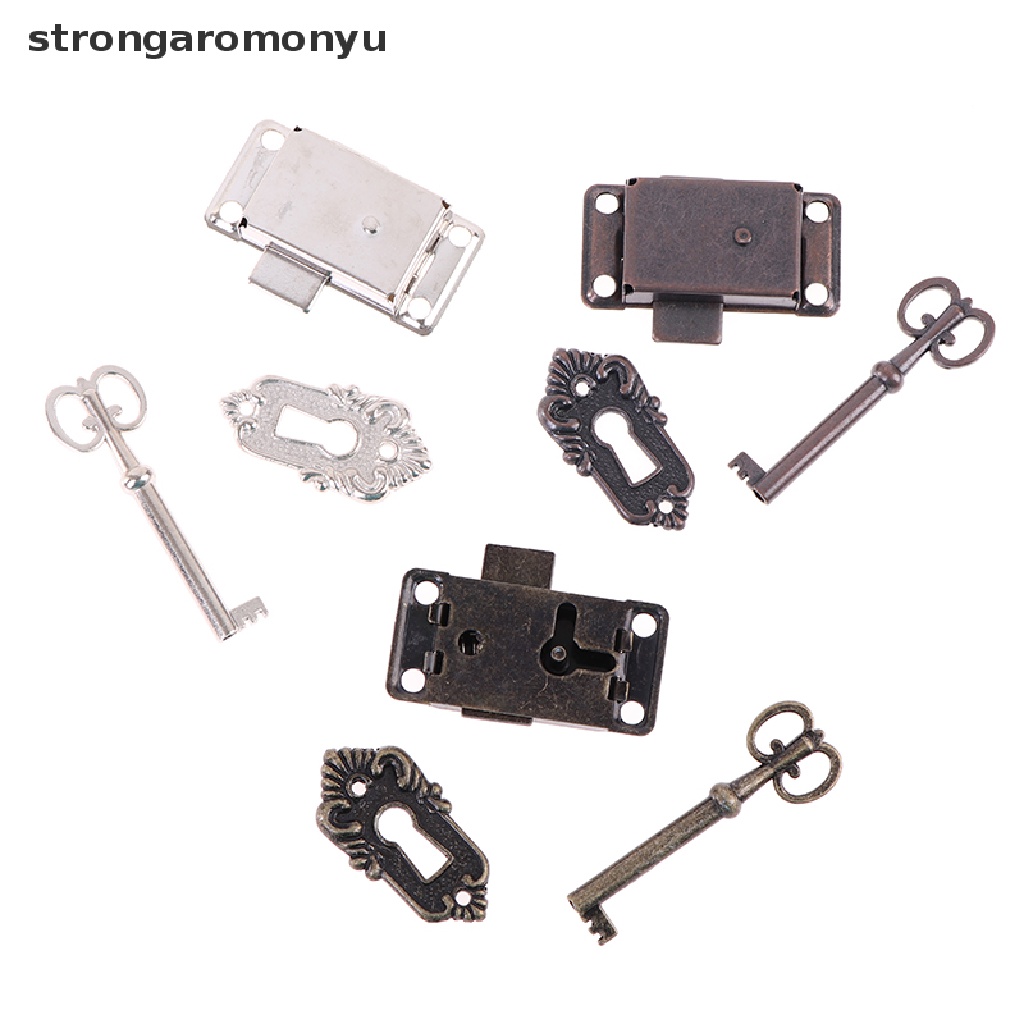 1 Bộ Ổ Khóa Cửa Tủ Bằng Đồng Phong Cách Cổ Điển