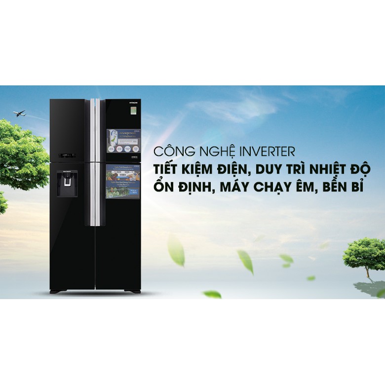 Tủ lạnh Hitachi Inverter 540 lít R-FW690PGV7X (ĐÁ TỰ ĐỘNG) BH chính hãng