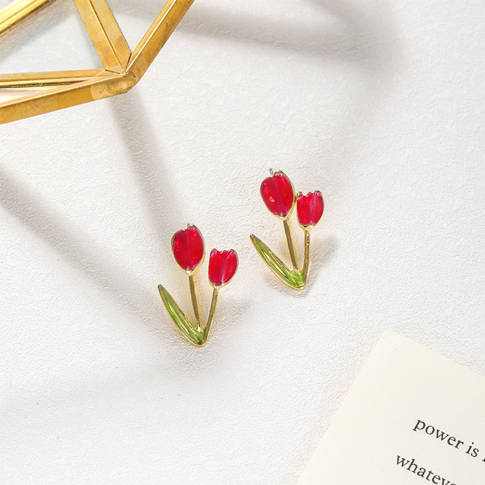Hoa Tai Hình Hoa Tulip Phong Cách Vintage Thời Trang Cho Nữ