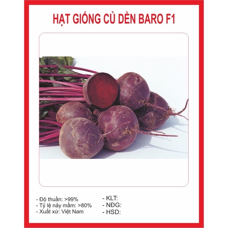 Hạt giống CỦ DỀN ĐỎ 2gram