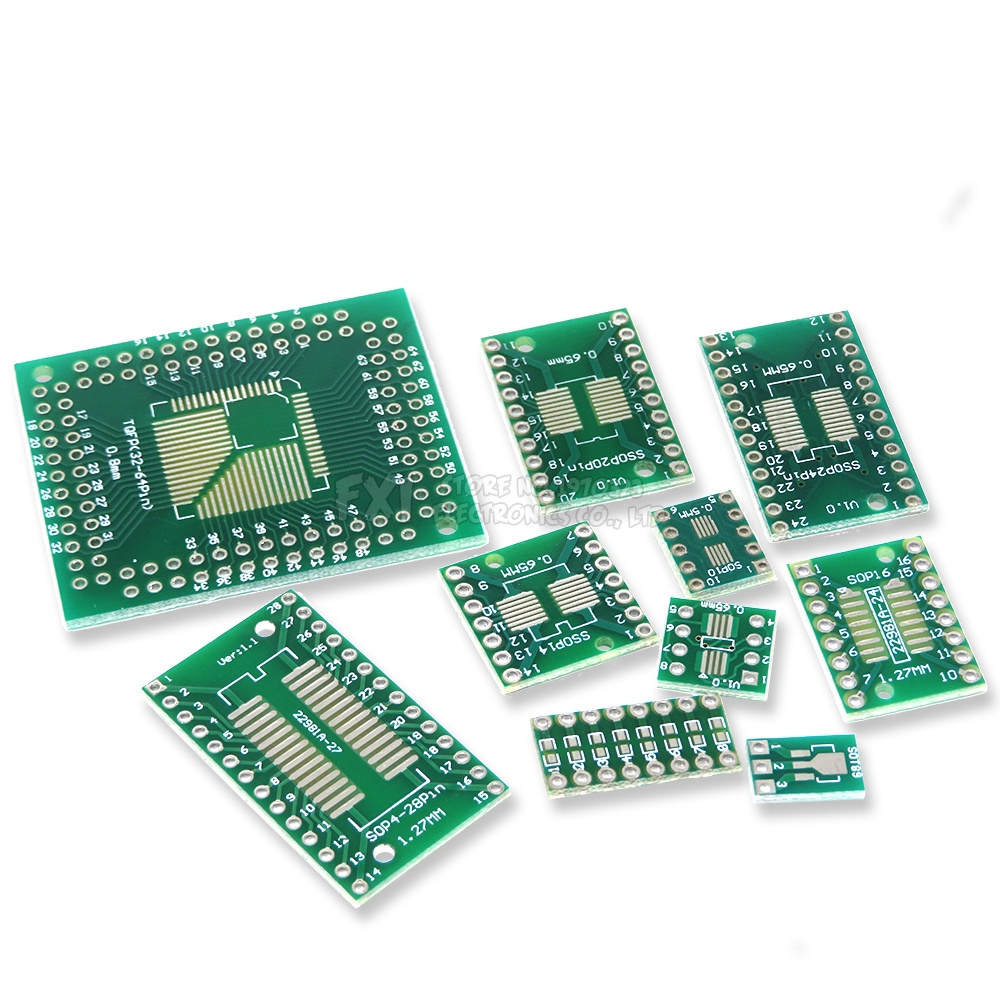 Set 10 Bảng Mạch Chuyển Đổi SOT89 SOT223 SOP14 SOP20 SOP24 TSSOP8 SSOP8 SOP8 Sang DIP8 DIP8 DIP PCB SOP-8 SOP