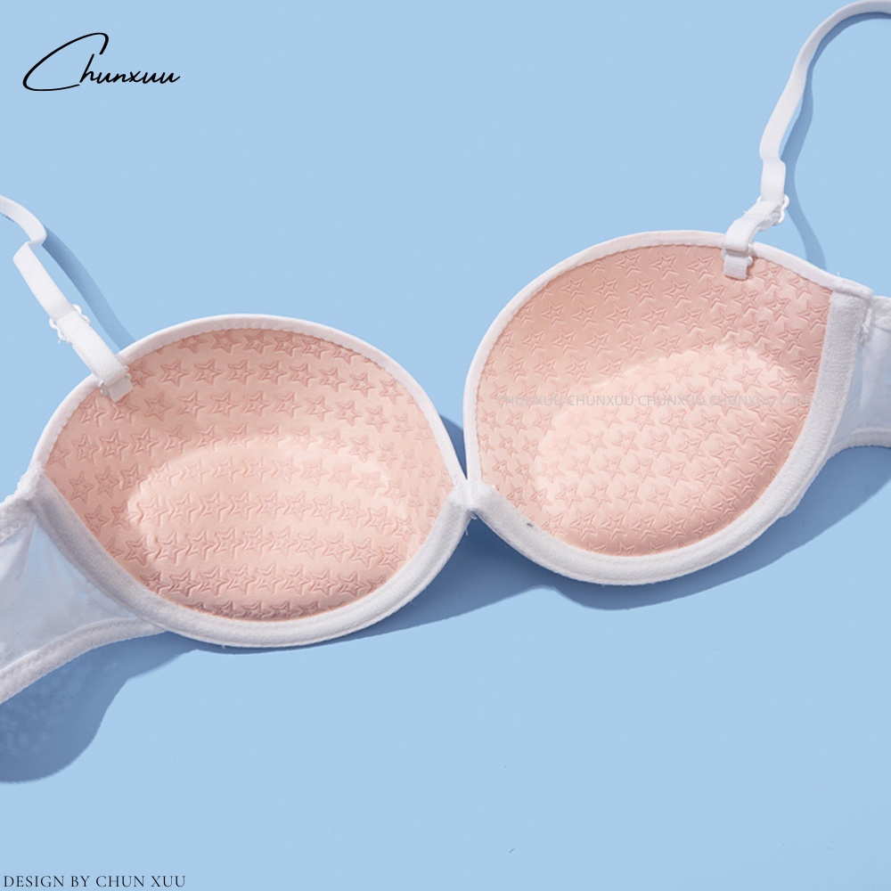 Áo cúp ngực đệm kép hình sao chống tụt dây lưng phối ren nâng ôm đẩy ngực ChunXuu - AV53