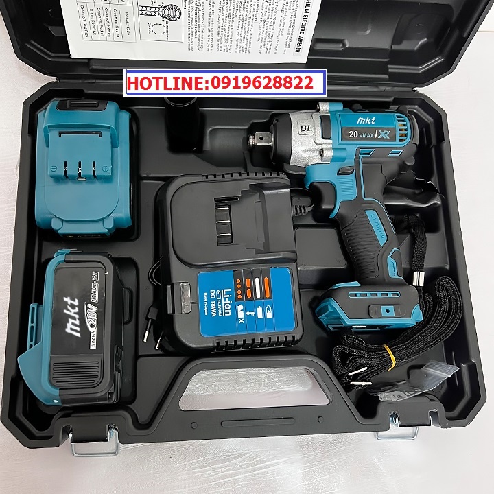 Máy Siết Bulong Makit, máy bắn bulong, Pin 20v 10 Cell, Đầu 2 trong 1, Động cơ không chổi than