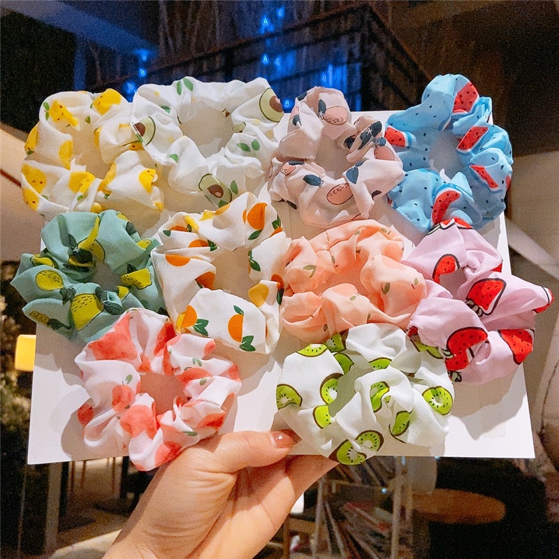 Dây Cột Tóc Scrunchies Trái Cây Cực Xinh Cho Mẹ Và Bé Mihoshop