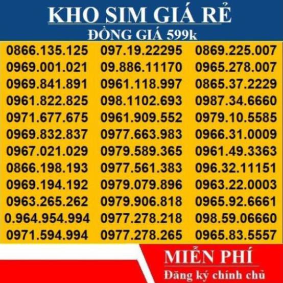 SIM SỐ GÁNH VIETTEL SỐ ĐẸP GIÁ BÌNH DÂN - SIM 4G VIETTEL