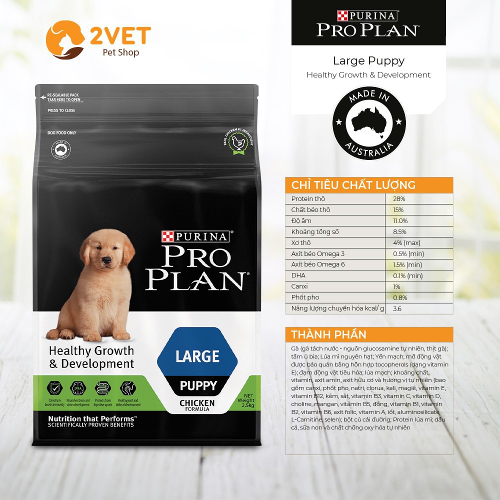 Đồ Ăn Cho Cún - Hạt Khô Purina Pro Plan - Giúp Cún Ăn Ngon Miệng Hơn - Giàu Dinh Dưỡng - Túi 2,5Kg