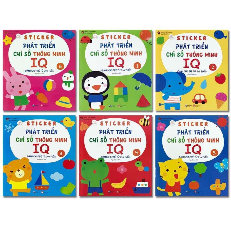 Sách Sticker Phát triển chỉ số thông minh IQ dành cho trẻ 2-6 tuổi