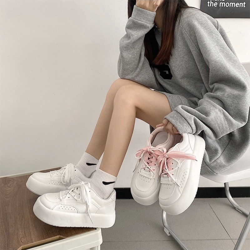 GIÀY SNEAKER S11 ĐẾ BÁNH MÌ 4CM PHONG CÁCH HÀN QUỐCW