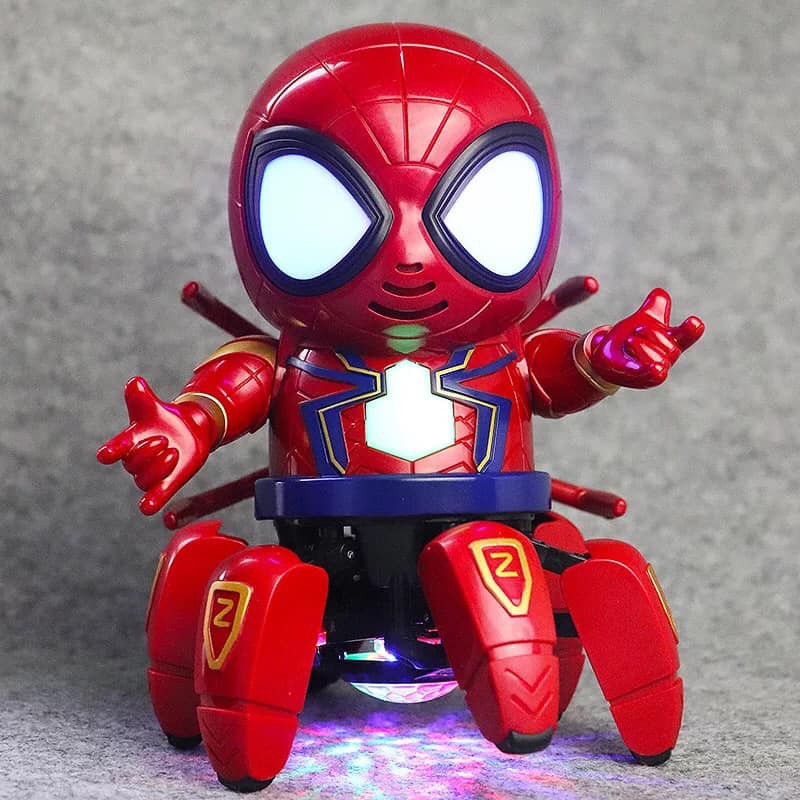 [FREESHIP + Tặng 1 xe oto]Robot Spiderman/Nhện Biết Nhảy Và Hát Xoay 360 Độ loại mới