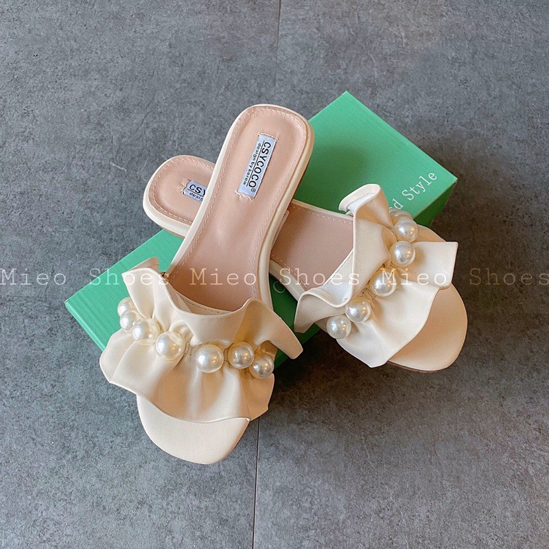 DÉP NGỌC QUAI BÈO LOẠI XỊN NHẤT Q C MIEO SHOES ( D598 D613 )