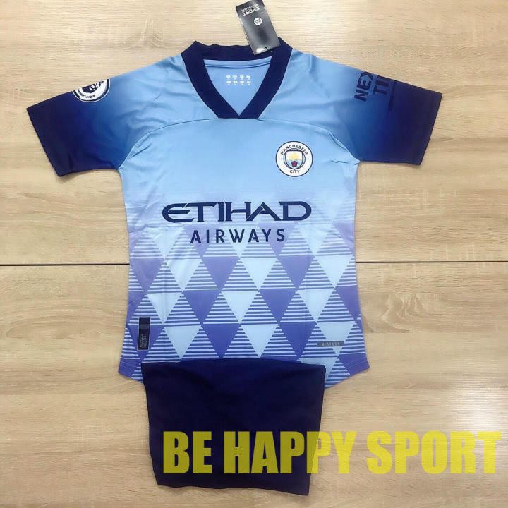 Bộ Thể Thao Trẻ Em Mancity Xanh Than Phong Cách Năng Động - Áo Đấu Đẹp PP Bởi Be Happy Sport