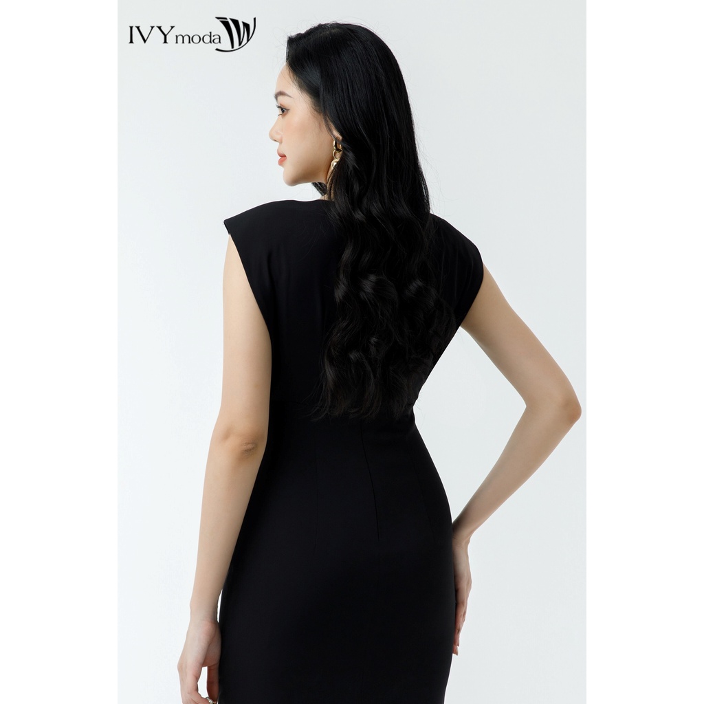 Đầm ôm cổ tròn IVY moda MS 48M7412