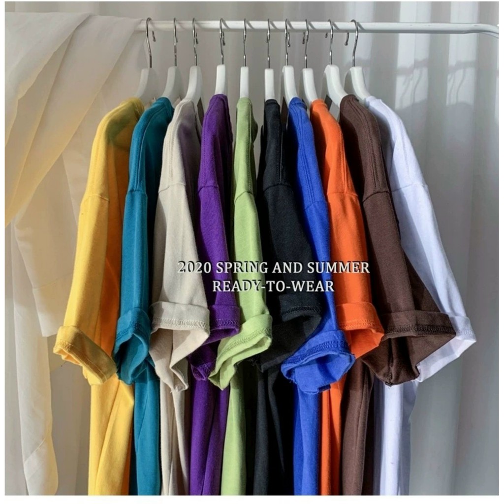 áo thun trơn tay lỡ unisex form rộng 85% cotton DHL swap phong cách Ulzzang Nam Nữ