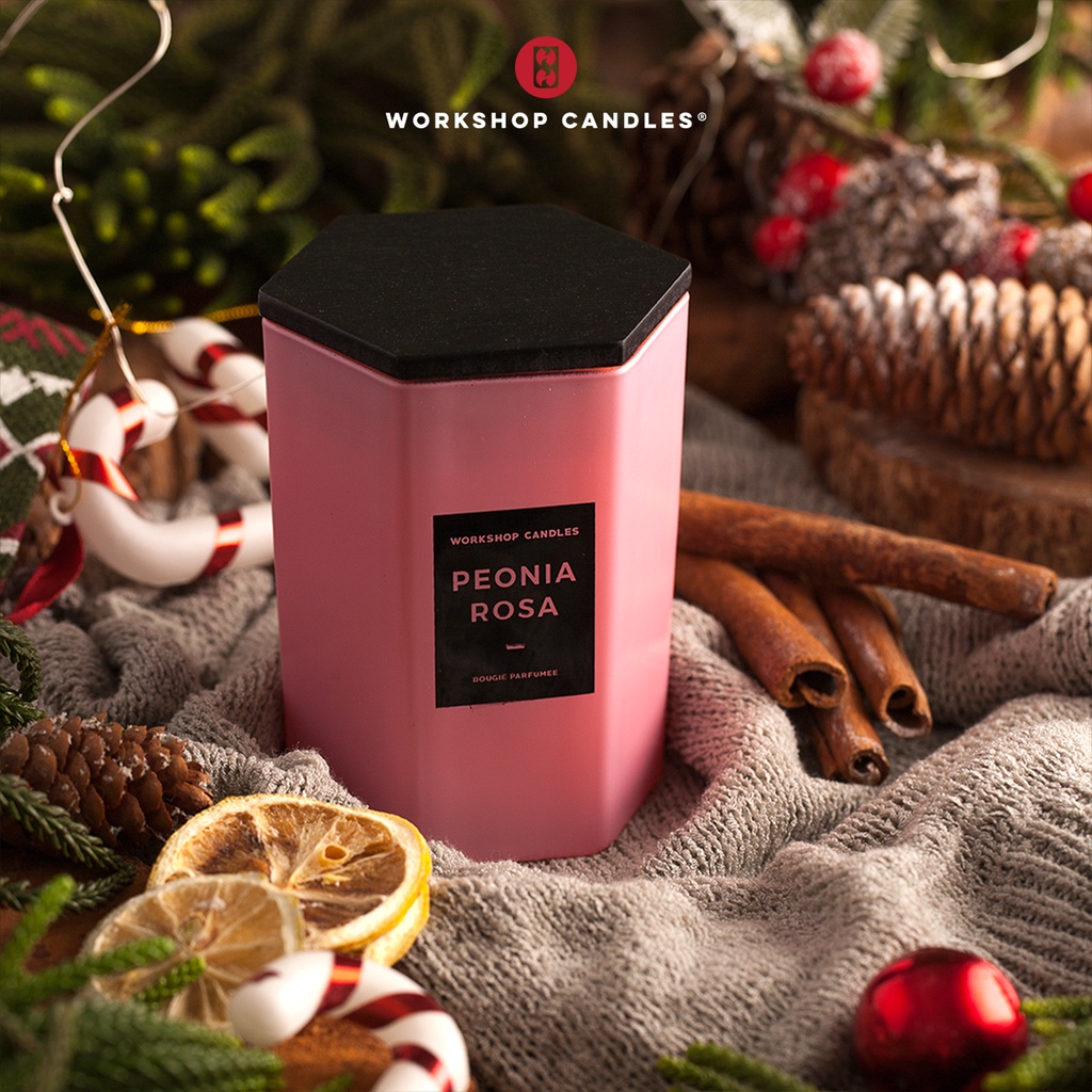 [Mã BMBAU50 giảm 10% đơn 99k] Nến thơm Peonia Rosa Workshop Candles H&amp;H Home 7.4 oz xả stress khử mùi hiệu quả