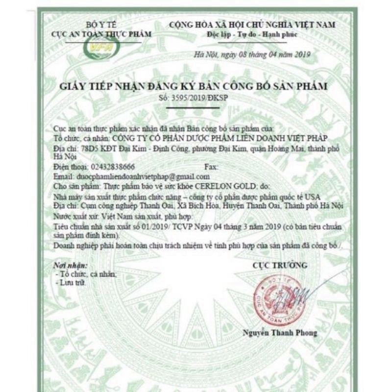 Cerelon gold Giúp bổ sung dưỡng chất cho não hiệu quả viên uống hoạt huyết dưỡng, giảm đau đầu, chóng mặt não 100 viên