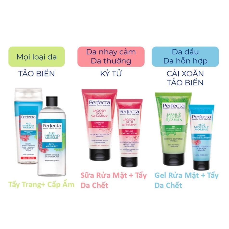 Tẩy tế bào chết da mặt, chống lão hóa, làm sạch da, dưỡng ẩm, se khít lỗ chân lông tinh chất Kỷ tử/Tảo biển PERFECTA | BigBuy360 - bigbuy360.vn