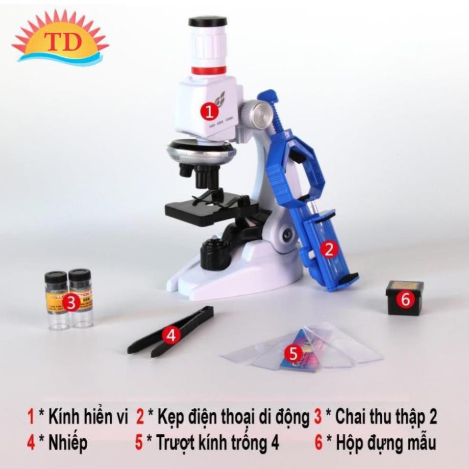 Kính Hiển Vi 1200 Lần Kèm Giá Đỡ Điện Thoại Dành Cho Bé