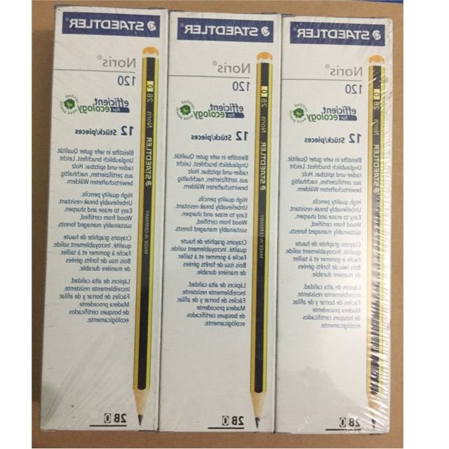 Hộp 12 chiếc bút chì 2B Đức STAEDTLER Noris 120 (sọc vàng đen)