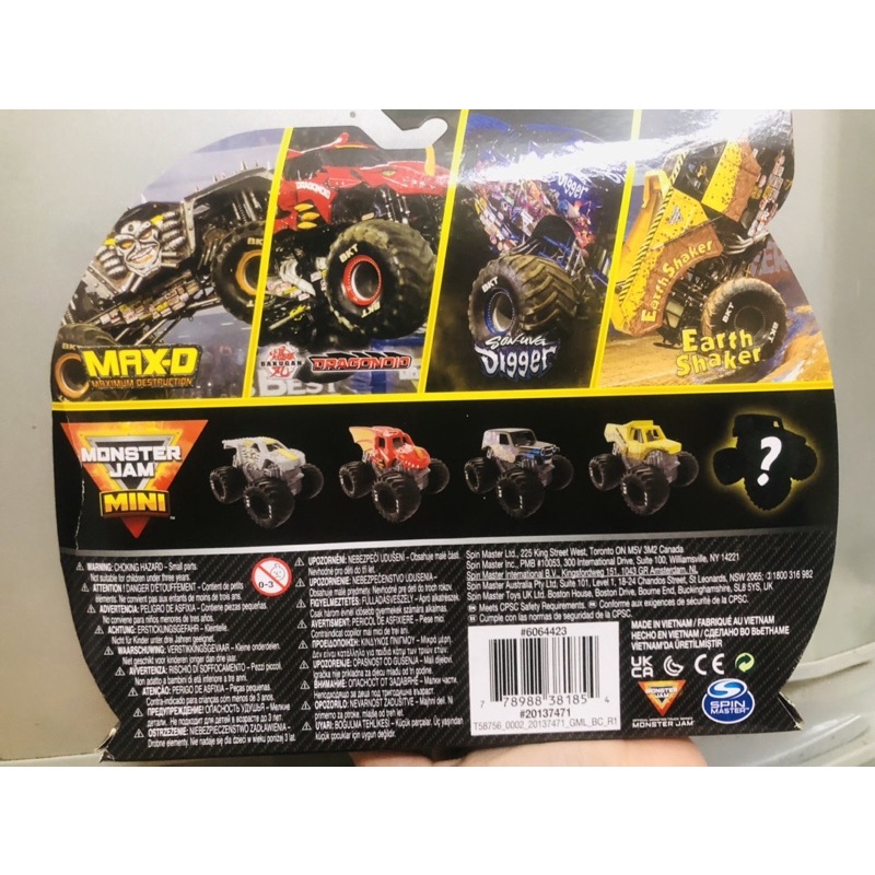 Set 5 xe Monster jam quái vật mẫu mới tỉ lệ 1:87