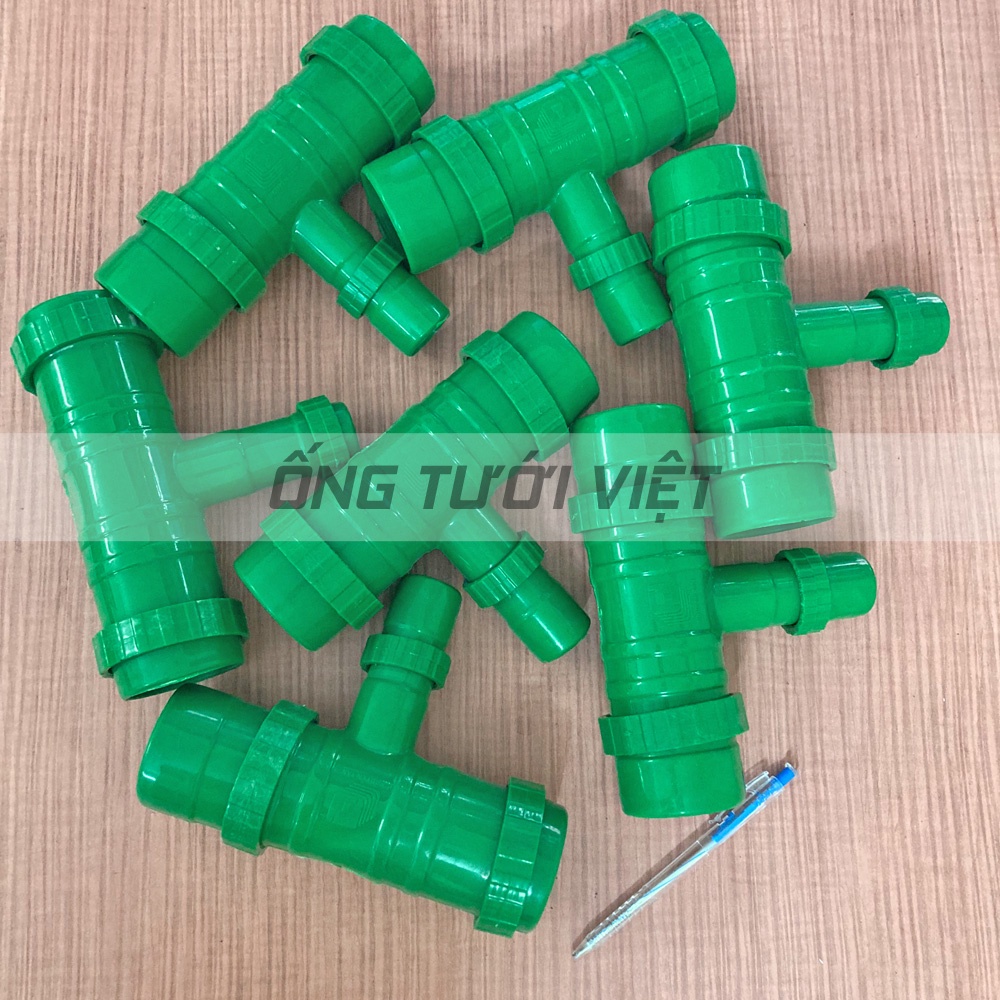 Tê nối giảm ống mềm phi 60 ra 34 có đai giữ | Phụ kiện ống mềm dùng cho hệ thống tưới