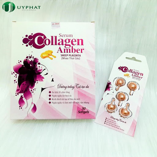 SERUM COLLAGEN AMBER - DƯỠNG TRẮNG,TÁI TẠO DA  GLUTATHION – COLLAGEN – NHAU THAI CỪU