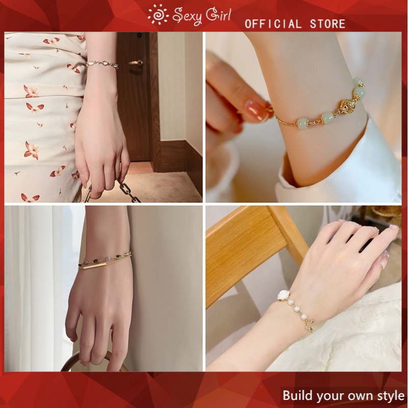 Vòng Đeo Tay Đính Đá Hình Giọt Nước Có Thể Điều Chỉnh Kích Thước