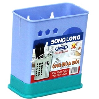 Ống đựng đũa đa năng 2 ngăn treo đinh hoặc hít tường