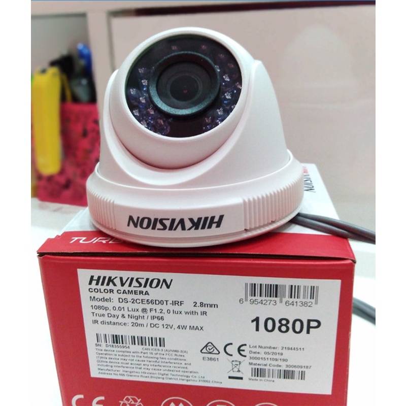 Camera HDTVI Dome Chuẩn 2MP Full HD HIKVISION DS-2CE56D0T-IRP Vỏ Nhựa, DS-2CE56D0T-IR Vỏ Sắt - Chính Hãng BH24TH | BigBuy360 - bigbuy360.vn