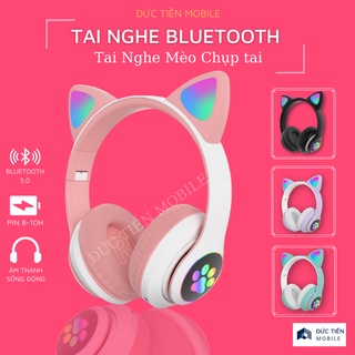 Tai Nghe Mèo Bluetooth Chụp Tai ,Tai Mèo Dễ Thương Có Đèn Led Mic Đàm Thoại Chơi Game STN28