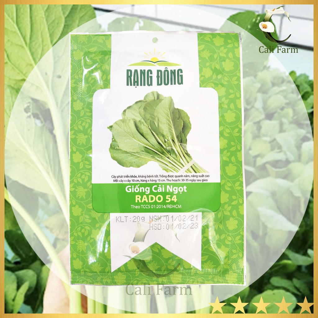 Hạt Giống Cải Ngọt RADO 54 gói 20gr Ăn Rất Ngon lại Dễ trồng