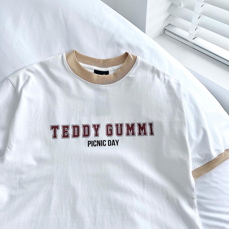 Áo thun tay lỡ unisex,thiết kế bo cổ nổi bật in hình Gummy