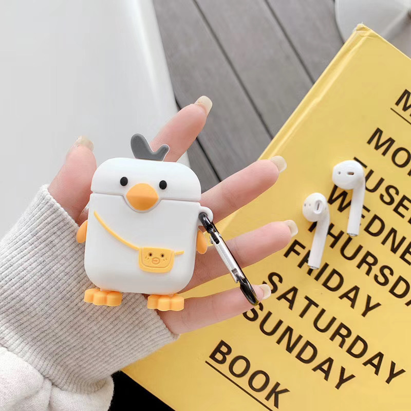 Vỏ Đựng Bảo Vệ Hộp Sạc Tai Nghe Airpods 1 / 2 Hình Chú Vịt Ngộ Nghĩnh
