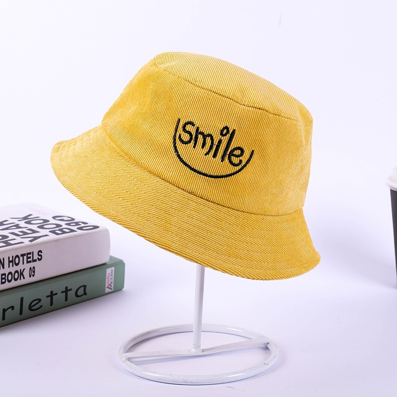 Mũ bucket nhung gân SOSRHS, SMILE nhiều màu cực xinh