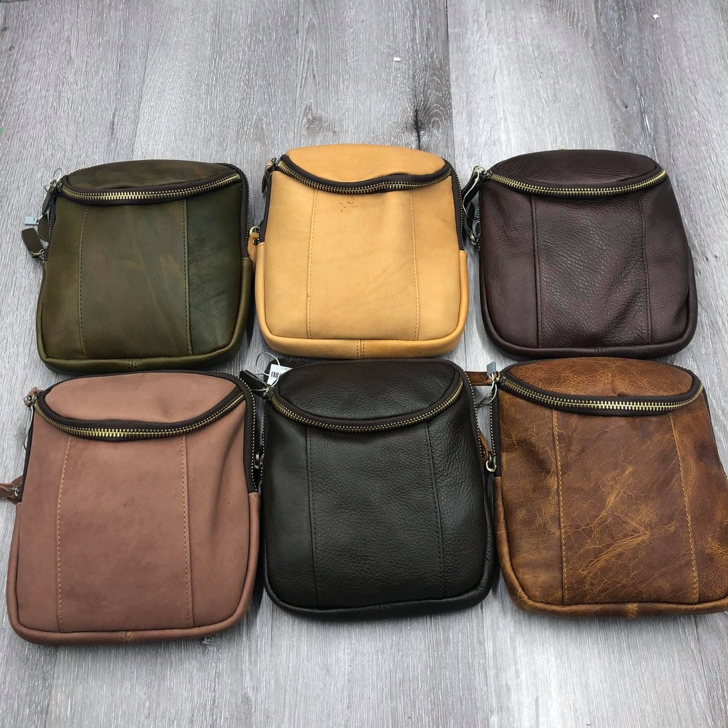 Túi bao tử, túi đeo chéo da bò thật 100% cao cấp hàng việt nam sản xuất 2020