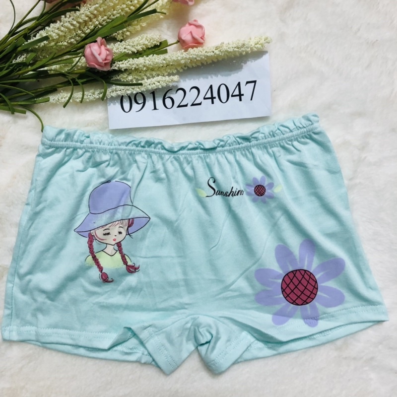 Set 10 Quần lót bé gái, quần chíp đùi trẻ em cotton