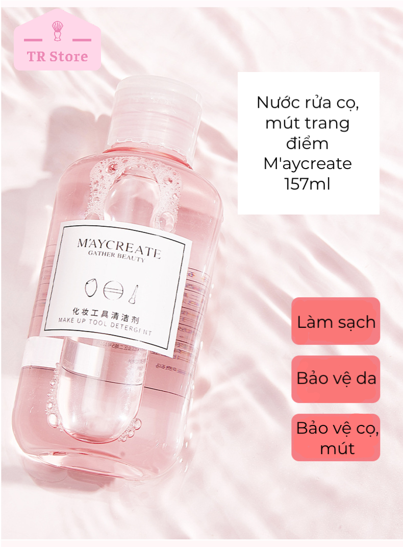 Dung dịch rửa cọ trang điểm, mút trang điểm M'aycreate 157ml | BigBuy360 - bigbuy360.vn