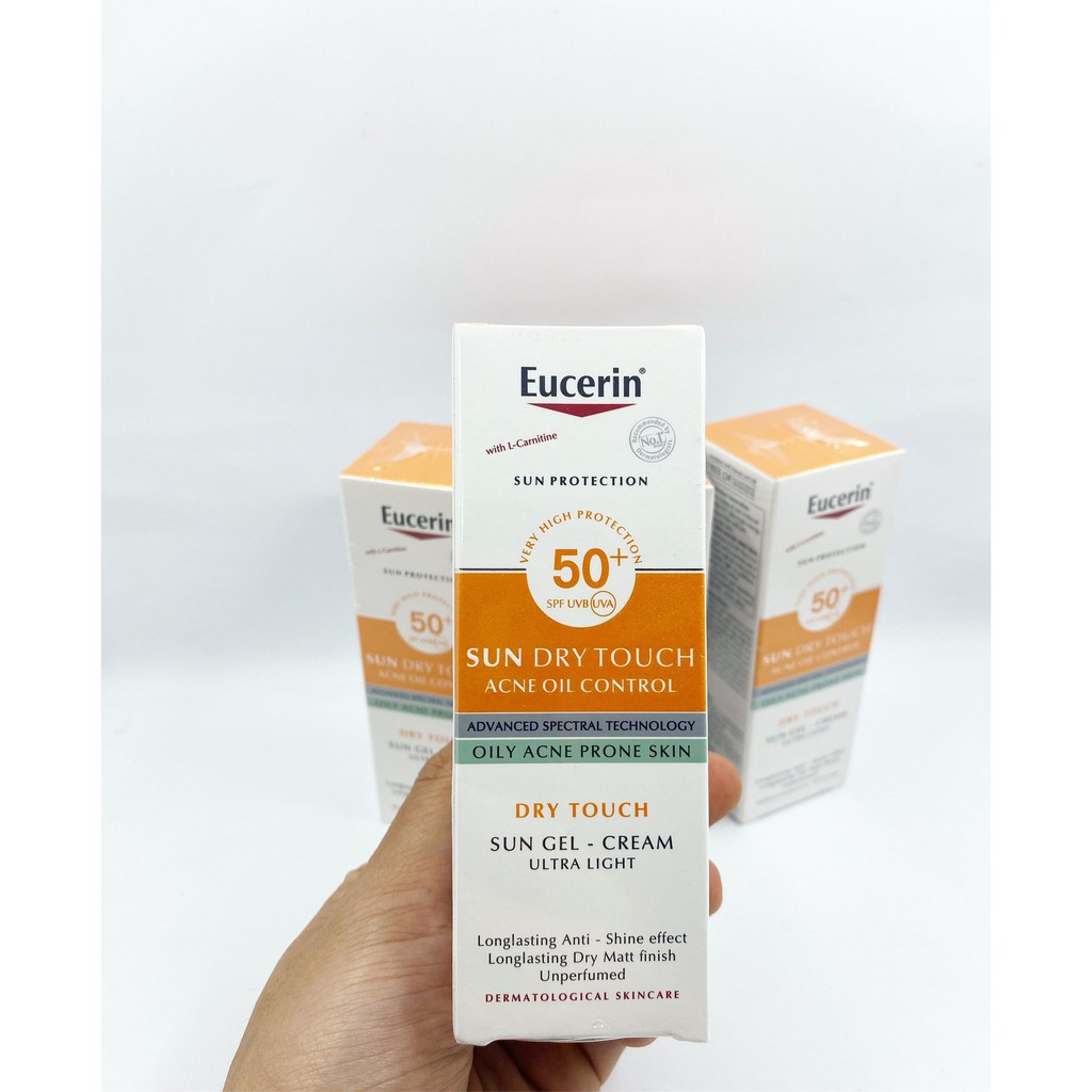 Kem chống nắng Eucerin Oil Control, Eucerin Sun Gel cream Dry Touch SPF 50+ cho da dầu mụn Hara Beauty