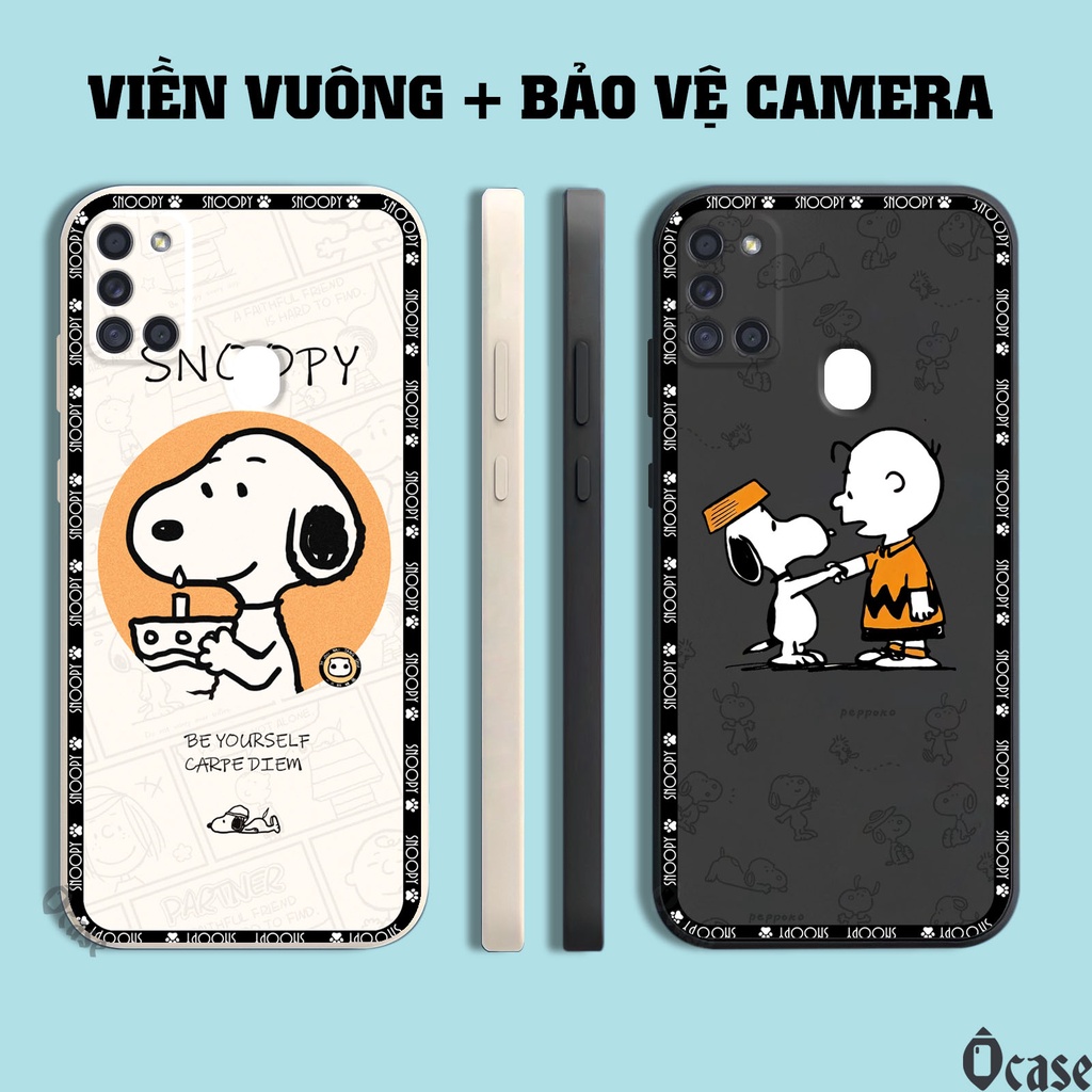 Ốp lưng Samsung A21s / M30s in hình chú chó dễ thương cạnh viền vuông có bảo vệ camera