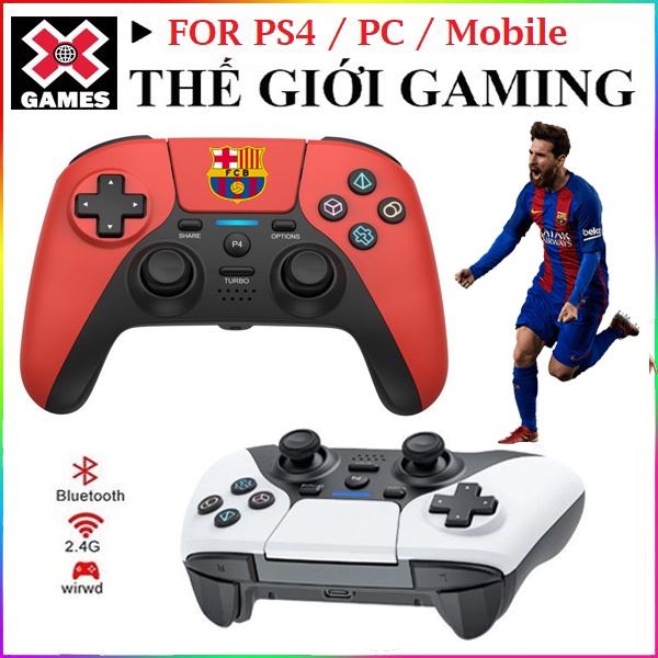 ✨10H Sử Dụng✨Tay Cầm P4 Bluetooth Tương Thích Chơi Game Bàn Di Chuột Cho PlayStation 4 PS4 Slim Pro Điện Thoại PC Laptop