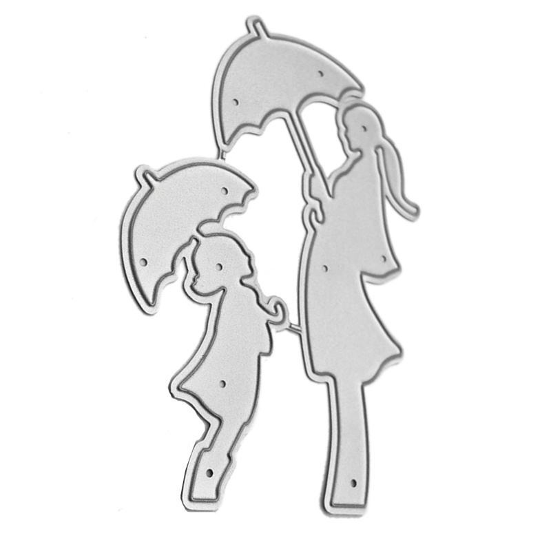 Khuôn Cắt Giấy Kim Loại Hình Mẹ Và Con Gái Xinh Xắn