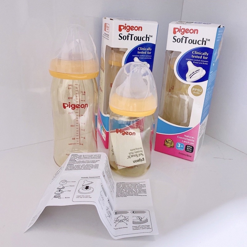Bình sữa Pigeon cổ rộng 160ml/240ml