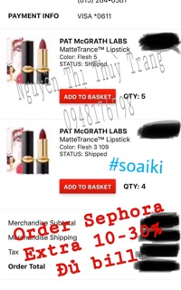 [CÓ SẴN] Son Pat McGrath đủ bill order Sephora