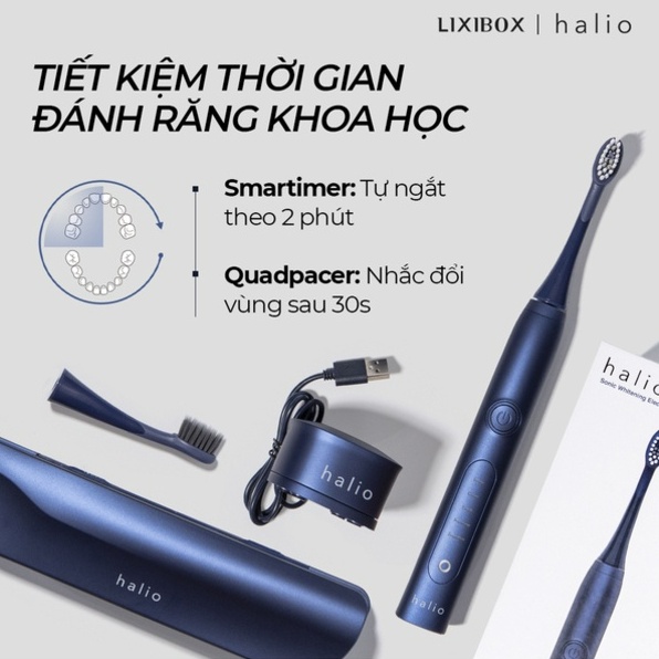 Combo Gia Đình - 1 Bàn Chải Điện Chữ U Cho Bé và 2 Bàn chải điện Halio PRO