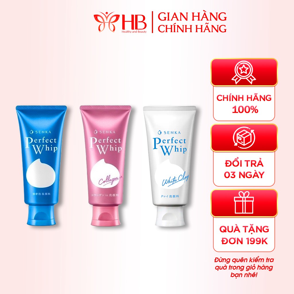 Sữa rửa mặt tạo bọt Senka Perfect Whip 120g nội địa Nhật Bản mẫu mới